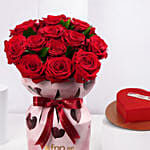 Luxury Red Roses With Heart Cake