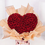 Valentines 50 Red Roses Heart Arrangement