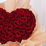 Valentines 50 Red Roses Heart Arrangement