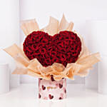 Valentines 50 Red Roses Heart Arrangement