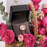 Titan Watch with Romantic Blooms Valentine Gift for Her