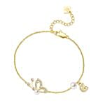 Cerruti 1881 Butterfly Pearl Bracelet with Luxury Rose Heart Box