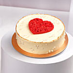 Elegant Red Rose And Red Velvet Cake