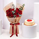 Signature Rose Bouquet With Cake
