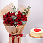 Signature Rose Bouquet With Cake