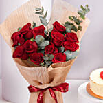 Signature Rose Bouquet With Cake