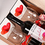 Valentine Wine And Treats Hamper
