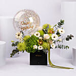 Happy Birthday Floral Box with Balloon