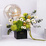 Happy Birthday Floral Box with Balloon