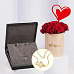 Cerutti 1881 Butterfly Gold Plated Pearl Jewlery Gift Set for Her