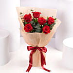 Classic Red Rose Bouquet In Beige Wrap