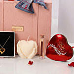 Designer Style Pink Handbag Hamper With Roses