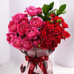 Elegant Mixed Roses In Pink Heart Sleeve