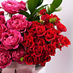 Elegant Mixed Roses In Pink Heart Sleeve