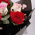Elegant Red And Pink Roses Hand Bouquet