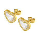 Police Gold Plated Heart Jewelry Set Gift For Her