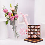 Womens Day Roses And Chocolate Gift Combo
