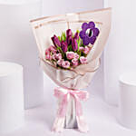 Womens Day Tulips And Pink Roses Bouquet
