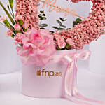 Heart Shaped Pink Babys Breath Arrangement For Mom