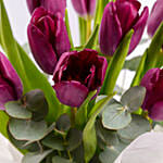 Luxury Purple Tulips In Pink Box