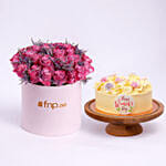 Luxury Roses And Cream Cake Combo