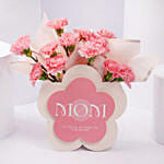 Pink Carnations Flower Arrangement For Mom