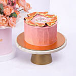 Pink Flower Arrangement With Designer Cake