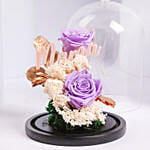 Preserved Purple Roses In Glass Dome