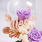 Preserved Purple Roses In Glass Dome