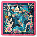 Silk Luxury Scarf Emirati Dhow from Lumena Maison 100 x 100 cm
