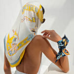Silk Luxury Scarf Story of Emirati Heritage from Lumena Maison 100 x 100 cm