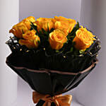 Luxury Led Yellow Roses Gift Bouquet