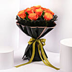 Luxury Led Orange Roses Gift Bouquet