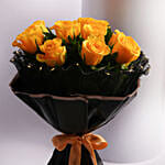 Luxury Led Yellow Roses Gift Bouquet