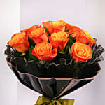 Luxury Led Orange Roses Gift Bouquet
