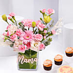 Mothers Day Blooms And Cupcakes Combo