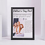 Personalised Mothers Day Newspaper Photo Frame