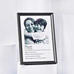 هدية عيد الأم - برواز صورة أبيض وأسود مع عبارات جذابة