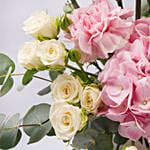 Pink Hydrangea Mothers Day Flower Arrangement In Vase