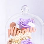 Preserved Purple Roses In Glass Dome