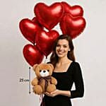 عناق دبدوب قلب وبالونات حمراء