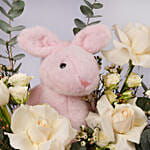 Bunny Floral Wooden Basket
