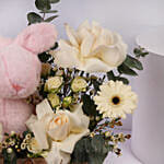 Bunny Floral Wooden Basket