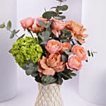 Elegant Peach Bloom Vase