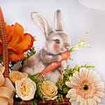 Bunny Peach Floral Basket