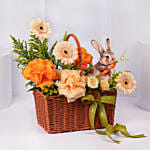 Bunny Peach Floral Basket