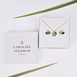 Caroline Svedbom Swarovski Crystals Majestic Green Jewllery Set