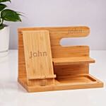 Personalized Wooden Office Organizer Stand