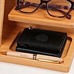 Personalized Wooden Office Organizer Stand