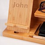 Personalized Wooden Office Organizer Stand